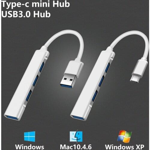 Aluminum alloy mini type-c hub USB 3.0 HUB splitter typeC docking station 4 high-speed USB compatible USB2.0