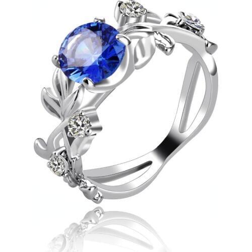 Fashion High Quality Colourful Zircon Flower Sculpture Rings For Women Unique Silver Metal Rings Female Jewelry Wedding Gifts