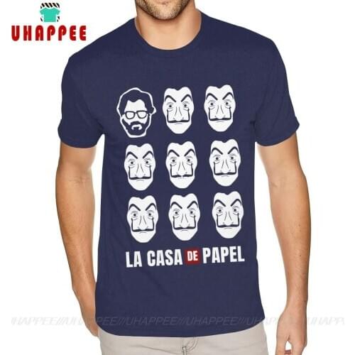 La Casa De Papel Money Heist Tee Shirts 6xl For Man Cool Mens Custom Short Sleeve Tees