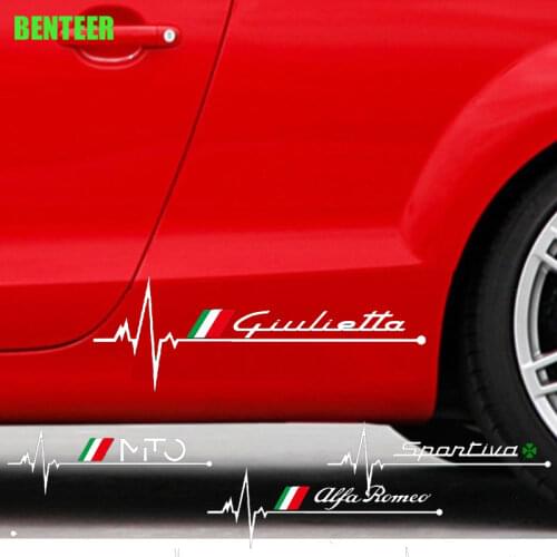 2pcs Car Body Sticker For Alfa Romeo Giulia Giulietta 159 156 MITO Stelvio 147 Sportiva Auto Accessories
