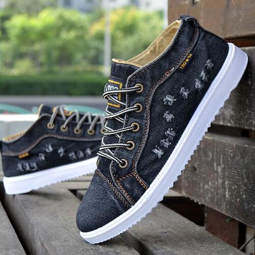 Spring and Autumn New Canvas Shoes Mens Tide Shoes Deodorant Casual Shoes All-match Korean Denim Shoes High-top Mens Shoes