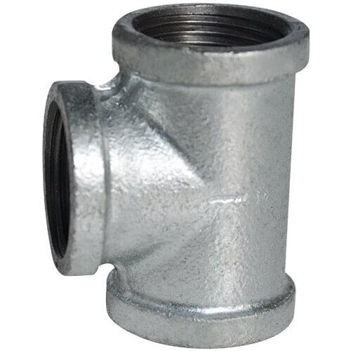 Galvanized pipe tee gas pipe fittings fire-fighting malleable steel tee galvanized pipe fittings