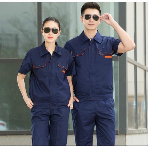 Workshop Wear Clothes Unisex Summer Short Sleeves Work Clothing Women Men Auto Repair Workshop Casual Jacket Pant