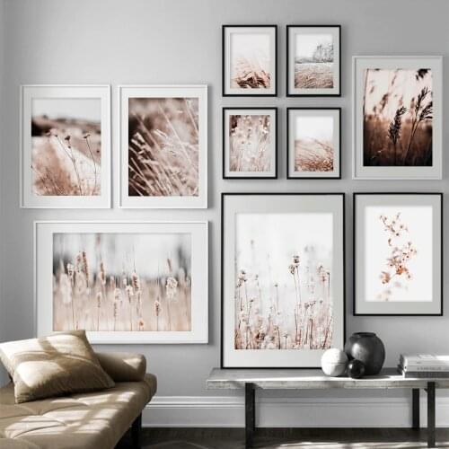Wheat Plant Flower Leaves Posters And Prints Autumn Equinox Landscape Wall Art Canvas Painting Pictures For Living Room Decor