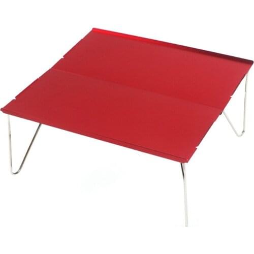 Portable Outdoor Barbecue Tableware for Camping Picnic Beach Foldable Computer Desk with Carry Bag Mini Aluminum Table