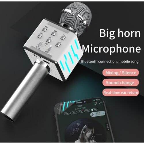 Profession Karaoke Wireless Microphone Handheld Bluetooth Mikrofono Home Speaker KTV Mini Microfone for Twitch YouTube Streaming