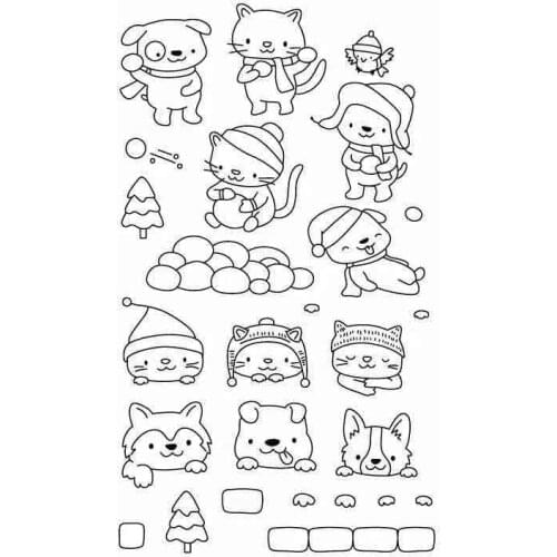 Cats and Dogs Transparent Clear Silicone Stamp/Seal for DIY scrapbooking/photo album Decorative clear stamp B0132