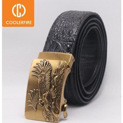 Men Belts Genuine Leather Full Grain Top Layer Belts for Men Famous Crocodile Pattern Strap Business Casual for Jeans ZD107