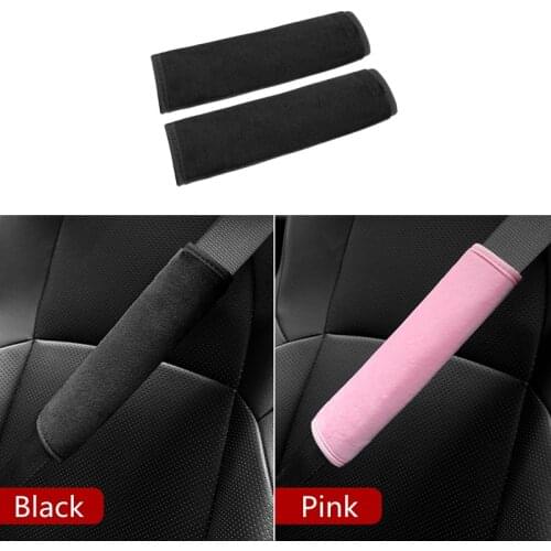 2pcs Universal Seat Belt Shoulder Guard Car Seat Belt Cover for a More Comfortable Drive Pink Soft Plush Seat Belt Shoulder Pad