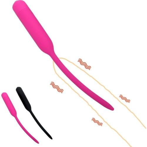 IKOKY Sex toys For men Urethral dilators Penis plug Vibrator Catheters Sex Sounds Silicone 7.5 mm Male chastity device