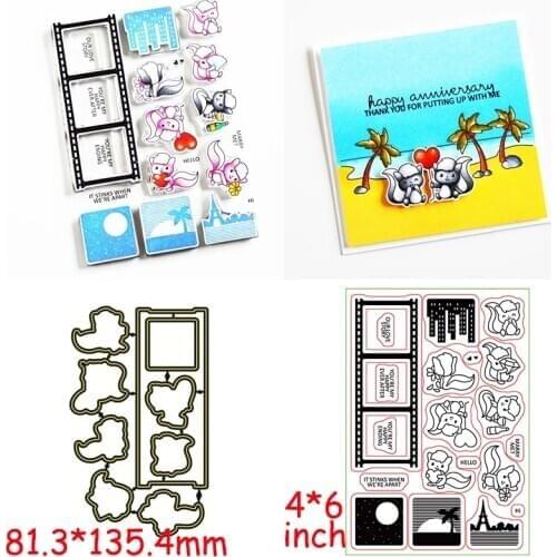 Our Love Story Die Cut+Clear Stamp Story About Love&Animals Die Cuts And Stamps For Card Making 2020