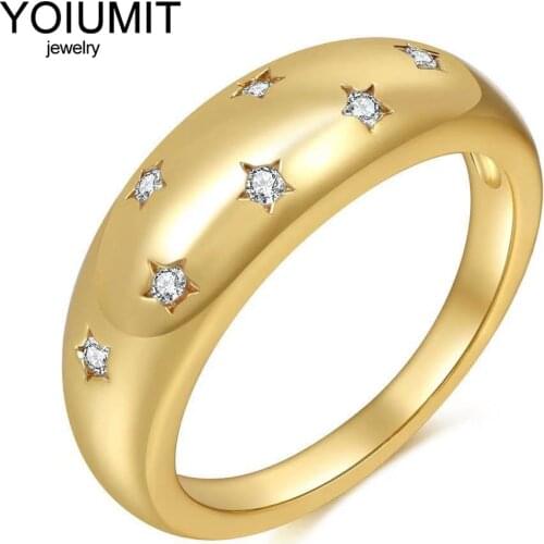 Yoiumit 2021 New Star Wild Geometric Golden Finger Jewelry Fashion Engagement Rings