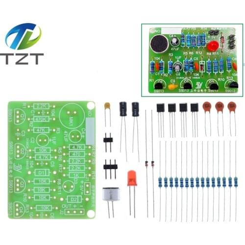 TZT Electronic Acoustic Clap Control Switch DIY Kit Sound Sensor Electronic Circuit DIY Suit Integrated PCB Module