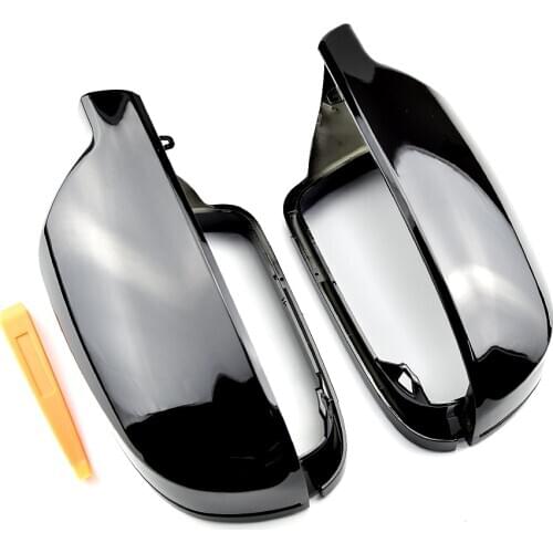 2pcs ABS Rearview Mirror Bright black Side Covers Cap B8.5 For Audi A3 8P A4 A5 2011-2016 8F0857527B 8F0857528B