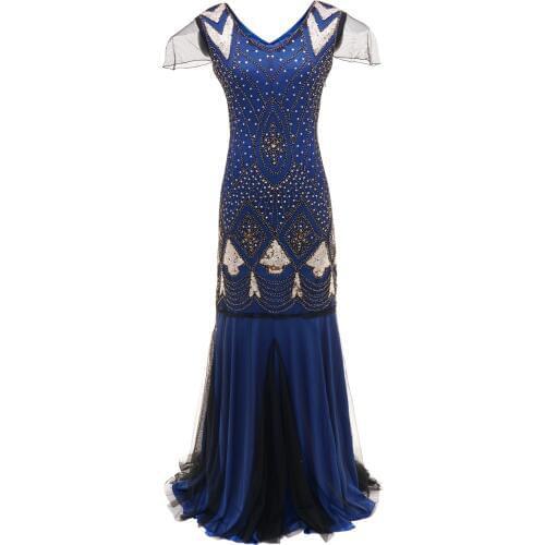 1920s Great Gatsby Latin Dance Dresses Flapper V Neck Beaded Sequins Party Dress Gatsby Dress Charleston Dress