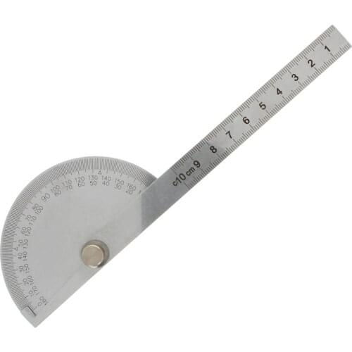 Utoolmart 0-180° Protractor Ruler 90mm/150mm Semicircle Diameter 100mm/150mm Ruler Stainless Steel Measuring Ruler Tool 1pcs