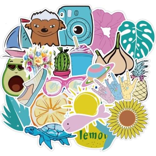 10/30/50PCS Small Fresh Graffiti Stickers Suitcase Skateboard Refrigerator Laptop Waterproof Decorative Toys Wholesale