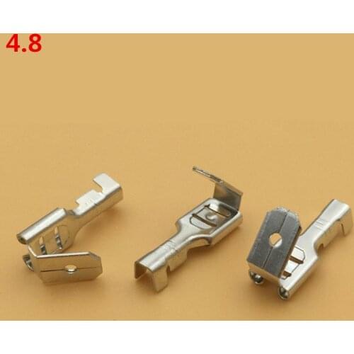 100pcs/lot 4.8 / 6.3 against the back shoulder of male and female plug spring terminals inserted spring cold terminal