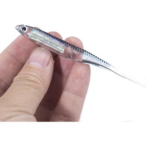 6PCS/Bag Fishing Soft Bait 90mm Wobbler Artificial Bait Shrimp odor With salt Rubber Bass Fishing Lure Crankbait Swimbait Lures