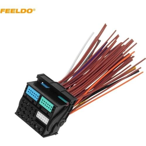 FEELDO Car Radio Stereo 52Pin Headunit Wring Harness For Volkswagen Golf7(MK7/MQB)/Passat B8 OEM MIB Radio #HQ6738