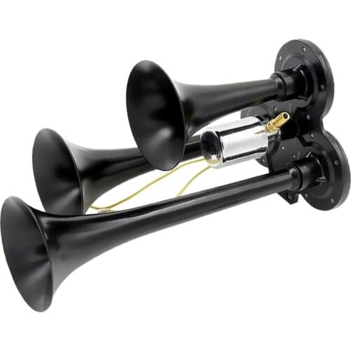Car RV Horn Loud 150dB Triple Trumpet Train Air Horn with Electric Solenoid