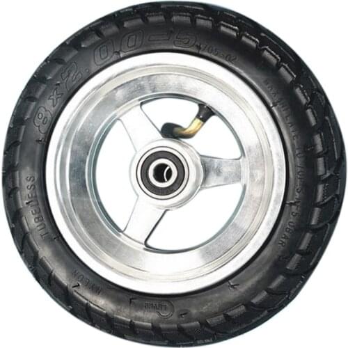 8X2.00-5 Tubeless Wheel DIY 8X2.00-5 Vacuum Wheel With Alloy Hub For KUGOO S1 S3 Electric Adult Scooter