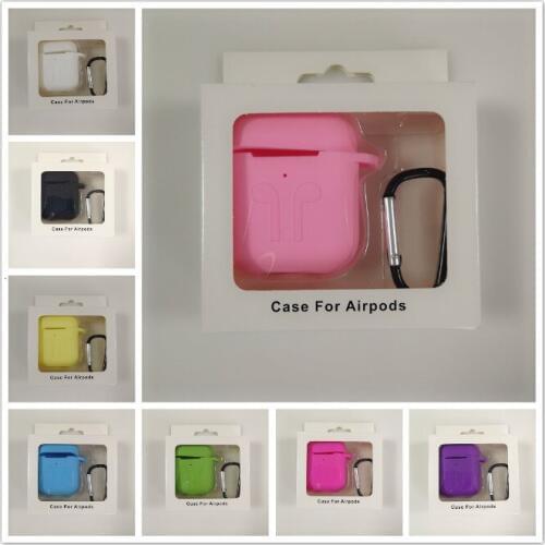 Free DHL 100pcs For Apple AirPods 1 2 Protective Shockproof Silicone Case Pouch With Dust Plug iPhone 7 Bluetooth Earphone