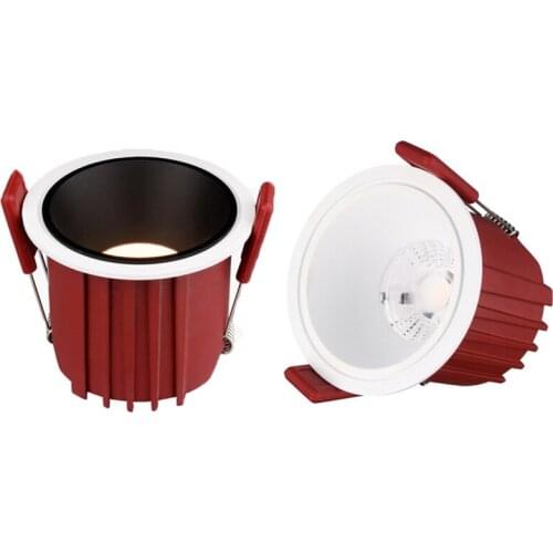 Frameless Anti Glare Lens COB Recessed Downlight dimmable 9W 12W Round LED Ceiling Spot Light 220/110VBedroom Picture Background