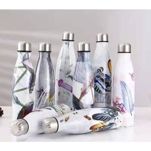 Water bottle natural art Cola bottle stainless steel vacuum flask for men and women outdoor sports water bottle cute tumbler