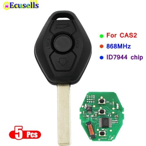 5PCS/LOT 3 buttons Remote Key 868MHZ with ID7944 ID46 Chip for BMW CAS2 5 series E46 E60 E83 E53 E36 E38 E39 HU92 uncut