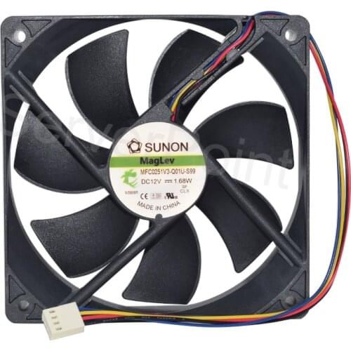 For SUNON Cooling Fan for MFC0251V3-Q01U-S99 12025 120x120x25mm 12cm 12v