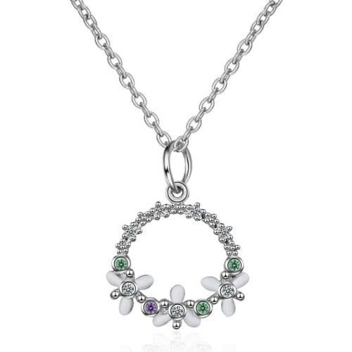 Elegant Wreath Pendant Necklace Charming Womens Wedding Rose Gold Clavicle Chain Fashion Party Jewelry