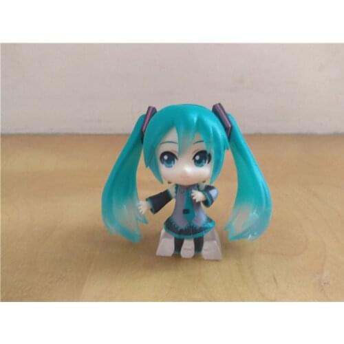 Bandai Anime 6cm Action Figures Q Version Cute Snow Miku Girl PVC Collection Ornaments Childrens Gifts Model Toy