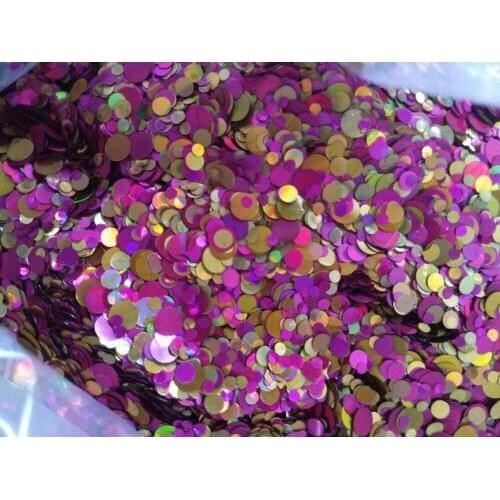 Purple Rose Gold 100g Paille Ultrathin Sequins Mixed Nail Art ROUND Shapes Confetti Sequins Acrylic Round Nail Glitter 09