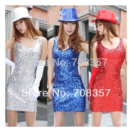 Hot Fashion Spiral New Sequin Trim Vest Sexy Dress Lady Sequin Vest Women Dress Casual dressess M,L