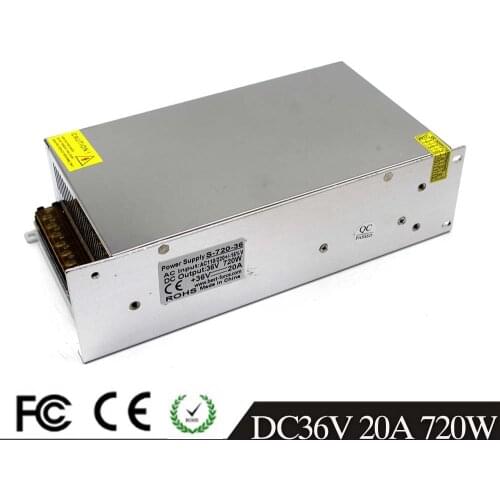 DC Power Supply 36V 20A 720w Switch Driver Transformer AC110V 220V To DC36V Power Supplies for CCTV Motors 3D Printer Stepper