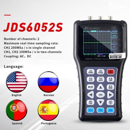 JINHAN Oscilloscope portable JDS6031 osciloscopio digital portatil Signal generator JDS6052S Sample rate digital oscilloscope