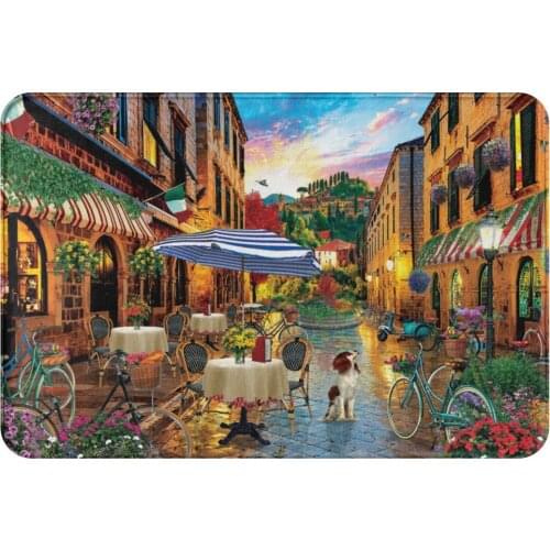 Oil Painting In A Small Town Kitchen Mat Bedroom Entrance Doormat Home Floor Decoration Living Room Carpet Bathroom Non-Slip Rug