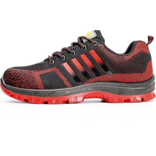 Classic Brand Safety Shoes Mens Summer Steel Toe and Sole - Puncture Breathable Lightweight Casual Work Shoes Safety Boots