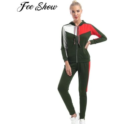 2Pcs Sweat Suits Women Casual Sport Tracksuits Hoodies Zipper Sweatshirt Pants Set Ladies Sportswear Jogger Spring Sport Suits