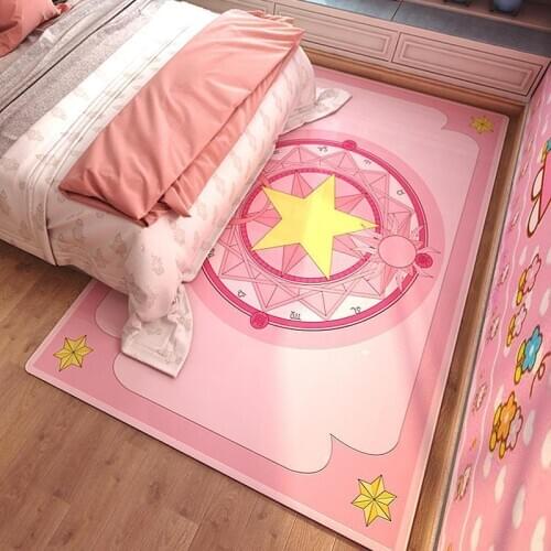 Nordic cartoon girl heart princess carpet cute pink rugs kids room baby living room bedroom carpet magic floor mat room bedside