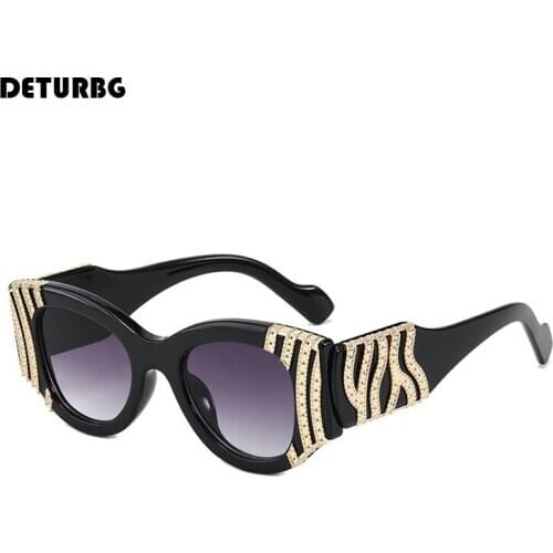 Fashion Catwalk Oval Sunglasses with Metal Decoration Womens Funny Gradient Oversized Sun Glasses Shades for Women UV400 SG051