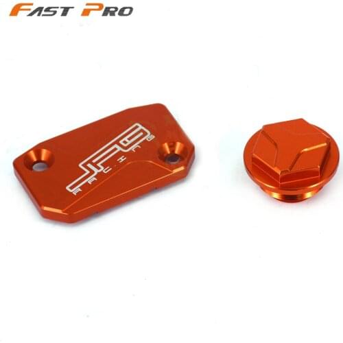 CNC Front & Rear Brake Fluid Reservoir Cover Cap Fit For KTM SX SXE EXC EXC-R EXC-F XC XC-W XCR-W XCF 125-530 250 350 450 525