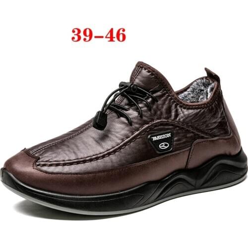 Men High Top Platform Ankle Boots Winter Warm Plush Oxfords Sneakers Male Desert Military Botas zapatos de mujer Big size 46