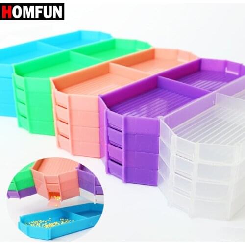 HOMFUN Large Capacity Big Drill Plate Plastic Tray Big Kits DIY Diamond Painting Embroidery Sorting Can Be Spliced Accessories