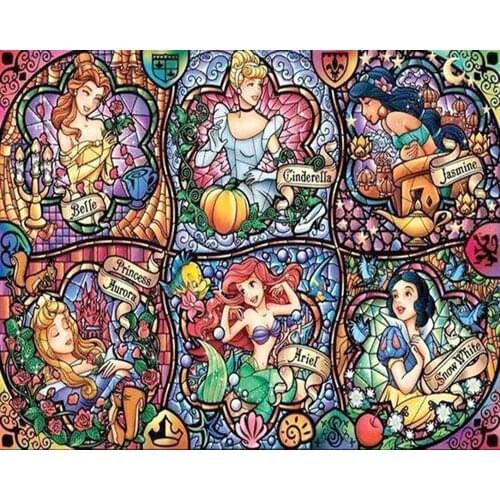 DIY 5D Diamond Painting Kits for Adults Disney Princess Cross Stitch Kit Diamond Painting Kits Rhinestone Embroidery Home Decor