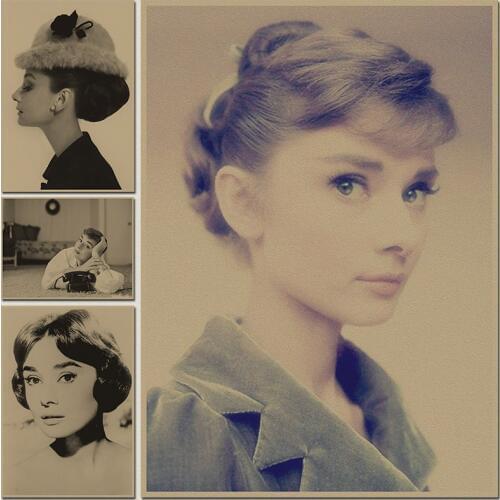 Audrey Hepburn Retro Old Art Paper Painting Home Decor Wall Poster Wall Art Pictures For Living Room Posters