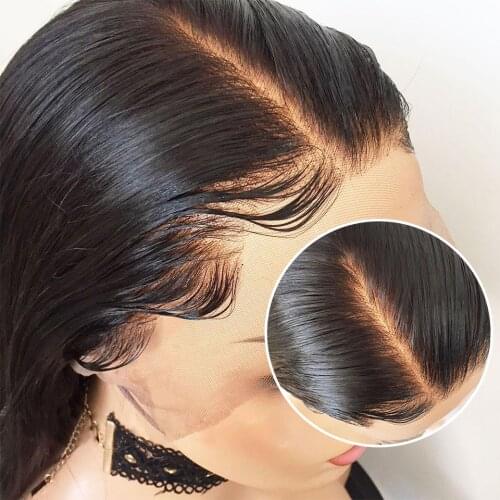 Links Brown Wig Highlight Ombre T1B#4 Lace Front Human Hair Wigs Straight Short Bob Wig 180% Density Brazilian Remy Pre Plucked