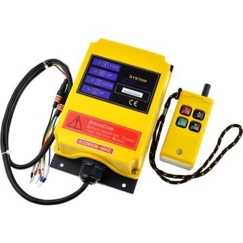 Hoist Crane Radio Remote Control Switch 12V 220V 380V 1 Speed 4CH 1Transmitter 1Receiver 430~440MHz Wireless Remote Controller