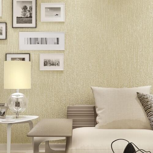 Wallpaper roll 3D solid color plain color yellow/coffee wallpaper modern style living room TV background wallpaper Beibehang